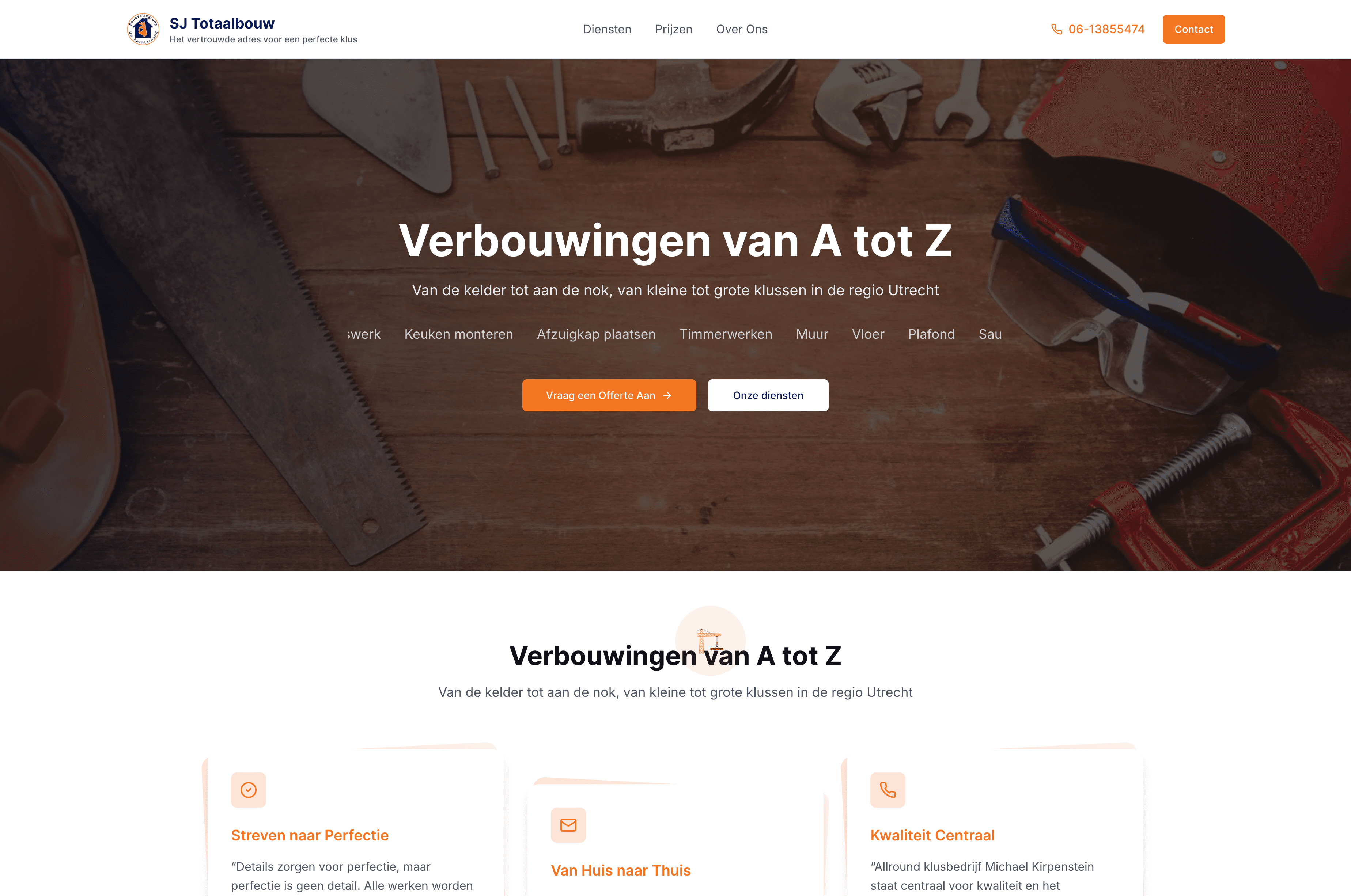 SJ Totaalbouw Construction Website